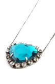 Colar de Strass Coração Verde